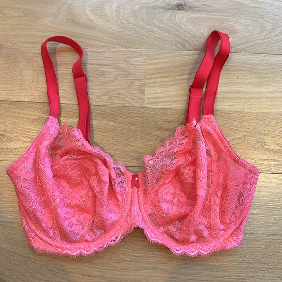 Freya Bra Pink Offbeat Side Support Unlined Lace NWOT Size 32H - Picture 2 of 6
